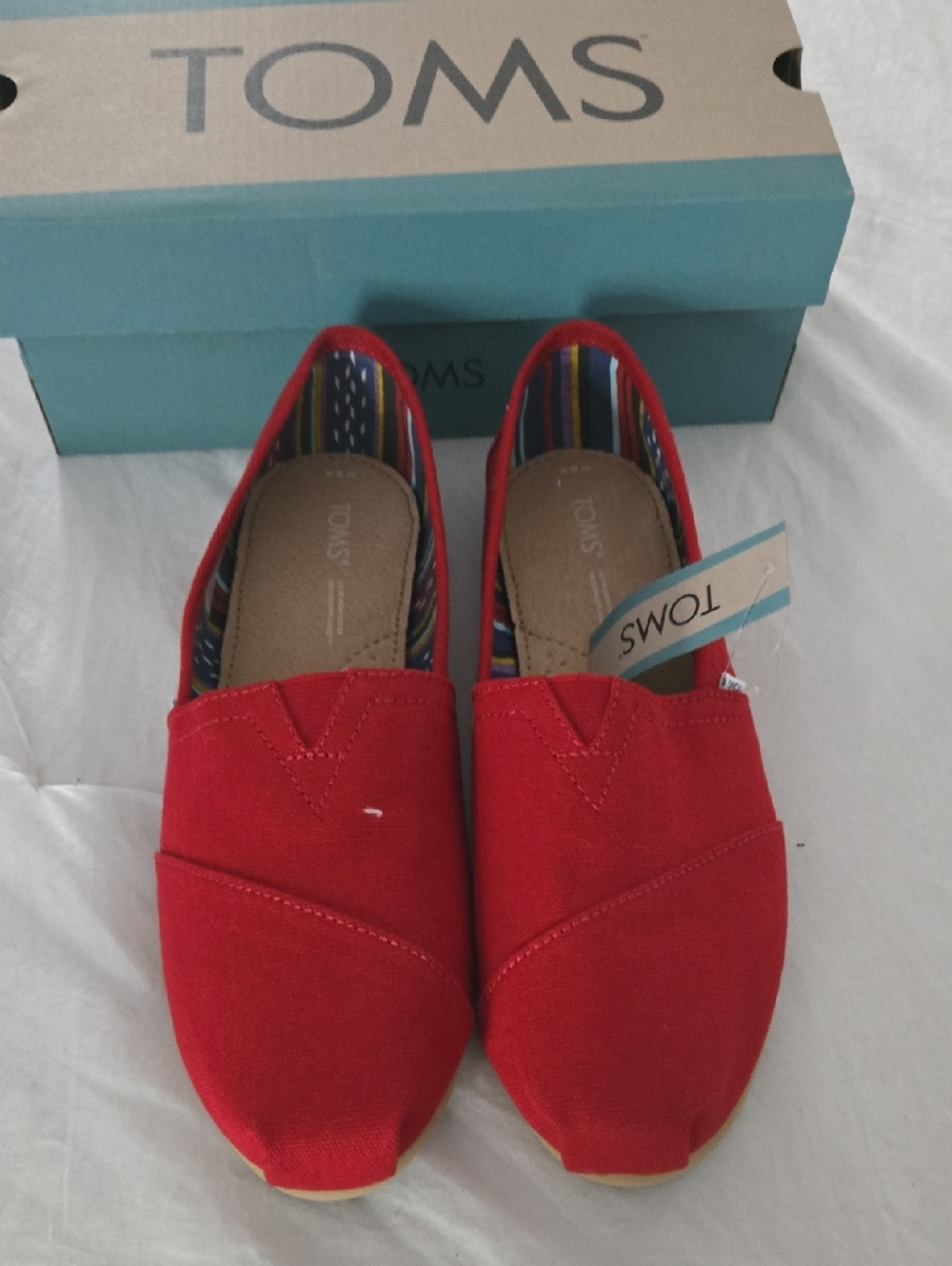 Toms Red Canvas Slip-On Alpargatas